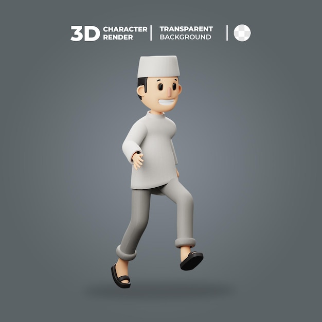 3D moslim karakter uitgevoerd