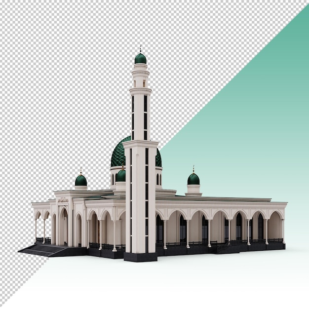 PSD 3d mosque building isolated