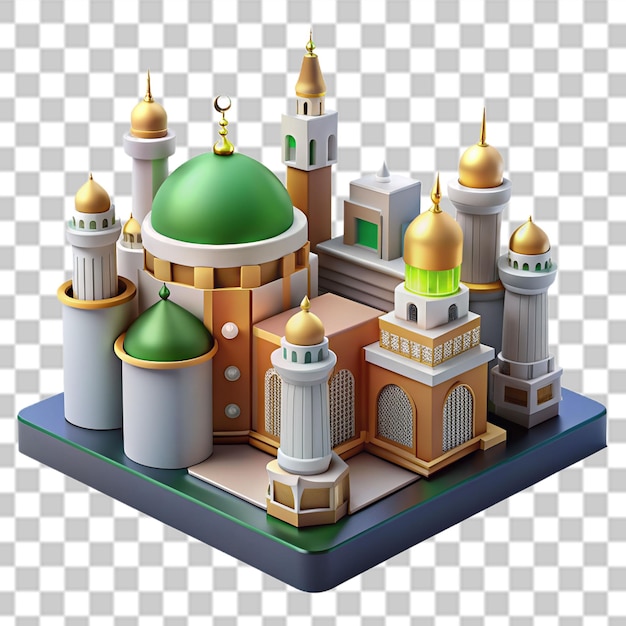 PSD illustrazione di moschea 3d png