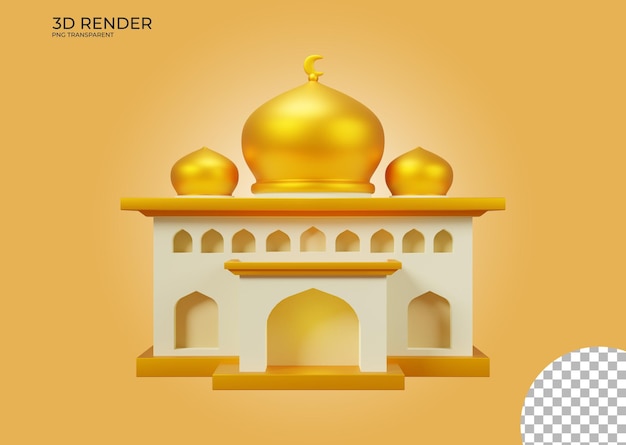 3d mosque islamic element icon