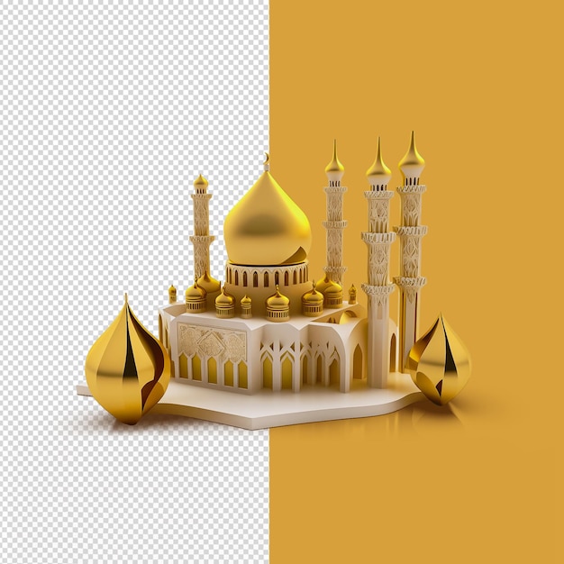 PSD 3d mosque ramadan mubarak