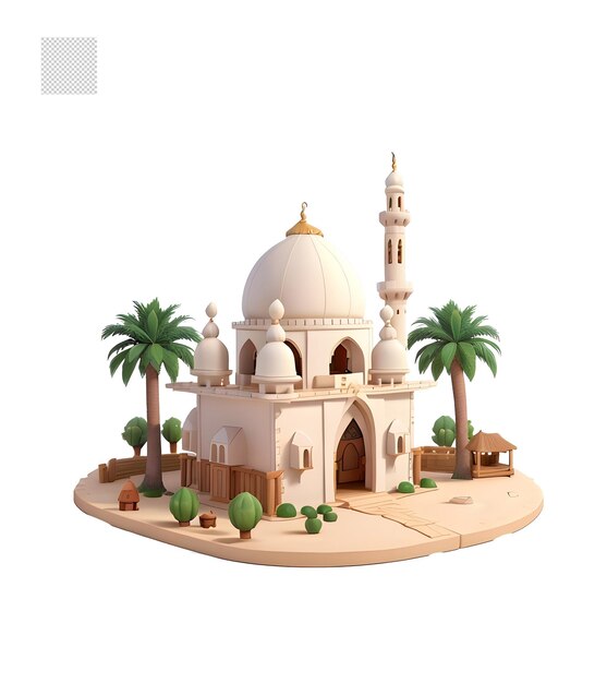 PSD 3d mosque transparent png