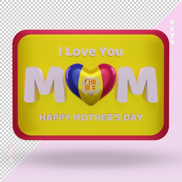 3d mothers day andorra flag rendering front view