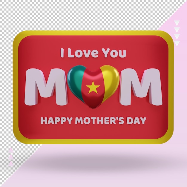 3d mothers day cameroon flag rendering front view