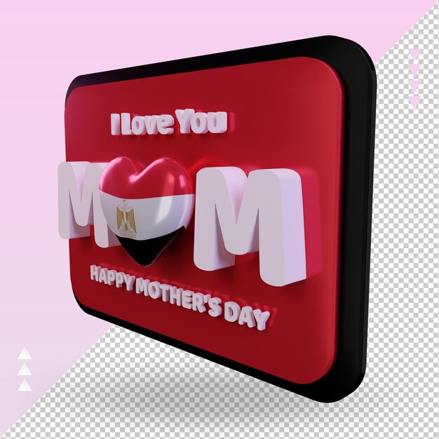 3d mothers day egypt flag rendering right view