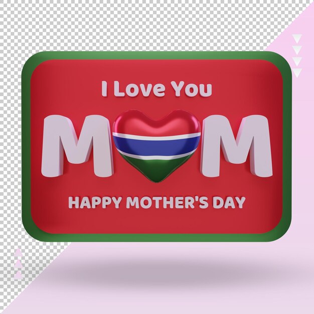3d mothers day gambia flag rendering front view