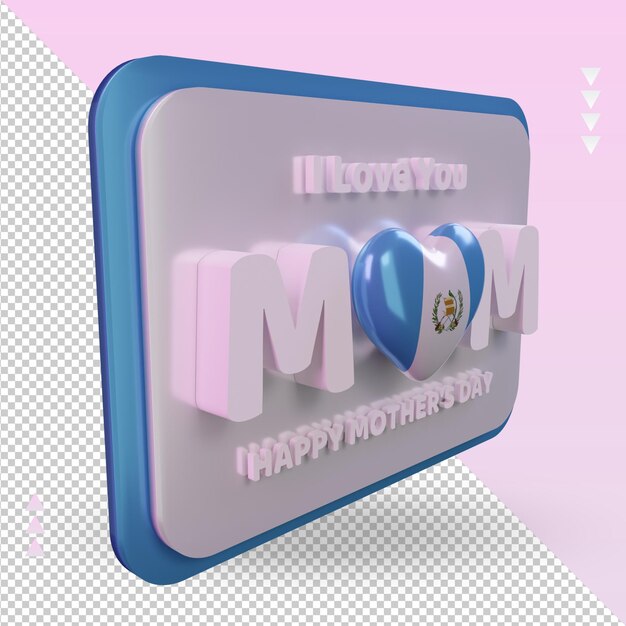 Premium PSD 3d mothers day guatemala flag rendering left view