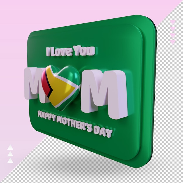 3d mothers day guyana flag rendering right view
