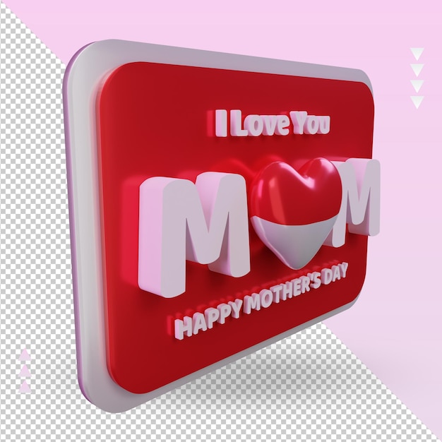 PSD 3d mothers day indonesia flag rendering left view