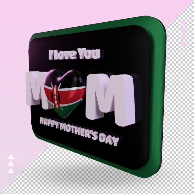 3d mothers day Kenya flag rendering right view