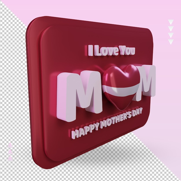 3d mothers day Latvia flag rendering left view