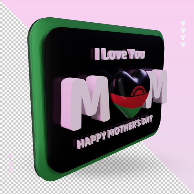 3d mothers day malawi flag rendering left view