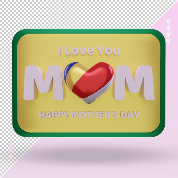 3d mothers day seychelles flag rendering front view