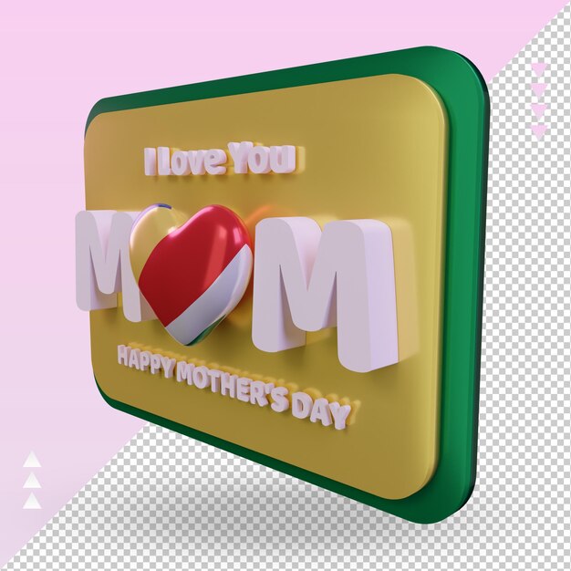 3d mothers day seychelles flag rendering right view