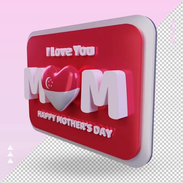 3d mothers day singapore flag rendering right view