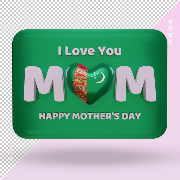 3d mothers day turkmenistan flag rendering front view