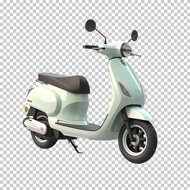 PSD 3d motor scooter isolated on transparent background