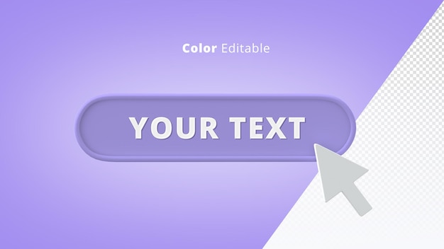 PSD 3d  mouse cursor with text box for ui