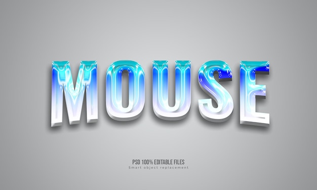 3d мышь редактируемый текстовый эффект дизайн