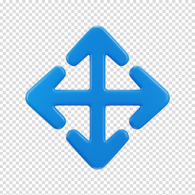 Illustrazione vettoriale dell'icona della freccia di spostamento 3d