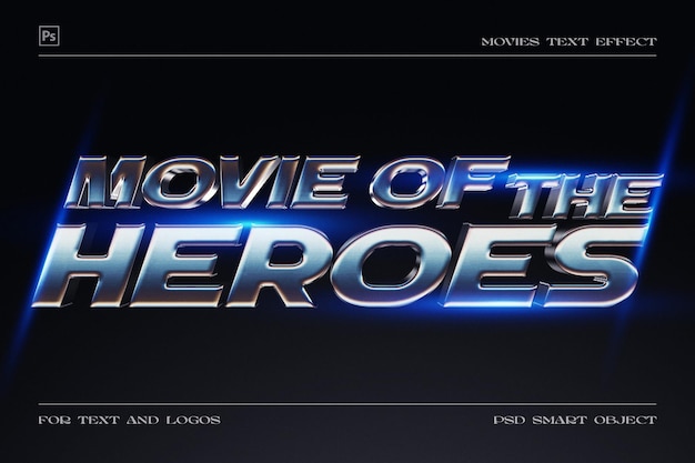 PSD 3d movies style text effect psd template title text effect