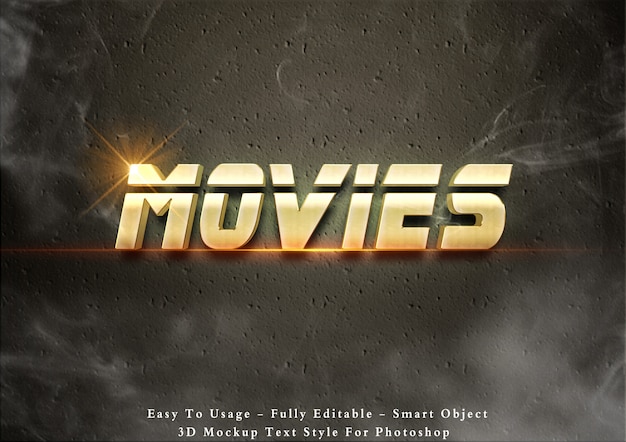 3d movies text effect