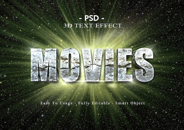 3d movies text style effect