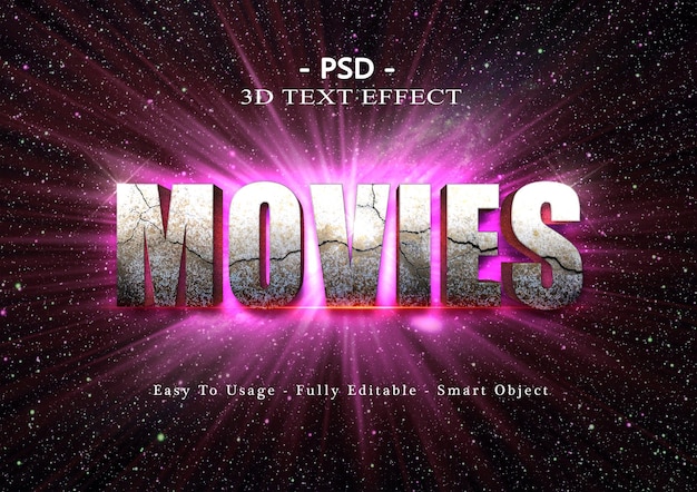3d Movies text style effect
