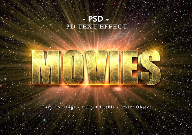 3d movies text style effect