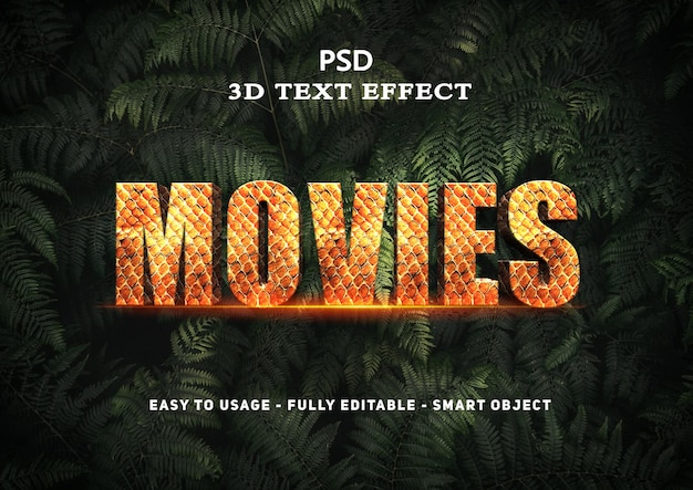 3d movies text style effect