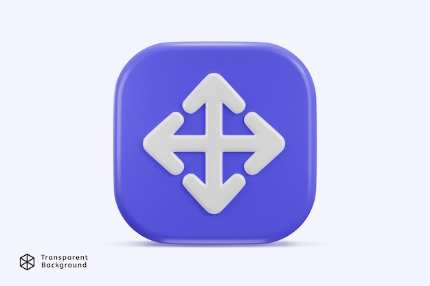 3d moving arrow icon with button vector illustration