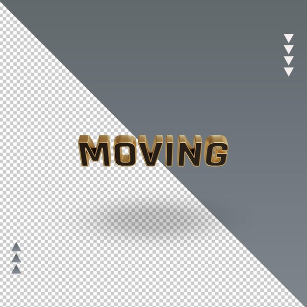 3d рендеринг значка moving black gold вид сверху