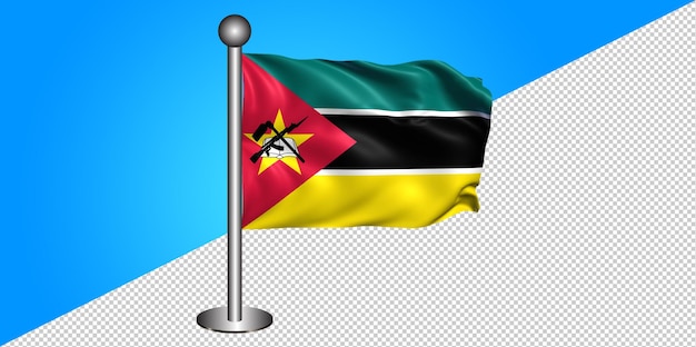 PSD icona della bandiera del mozambico 3d - badge png - sfondo trasparente