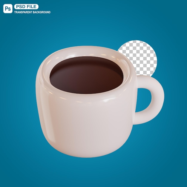 PSD 3d mug cup of coffee illustration