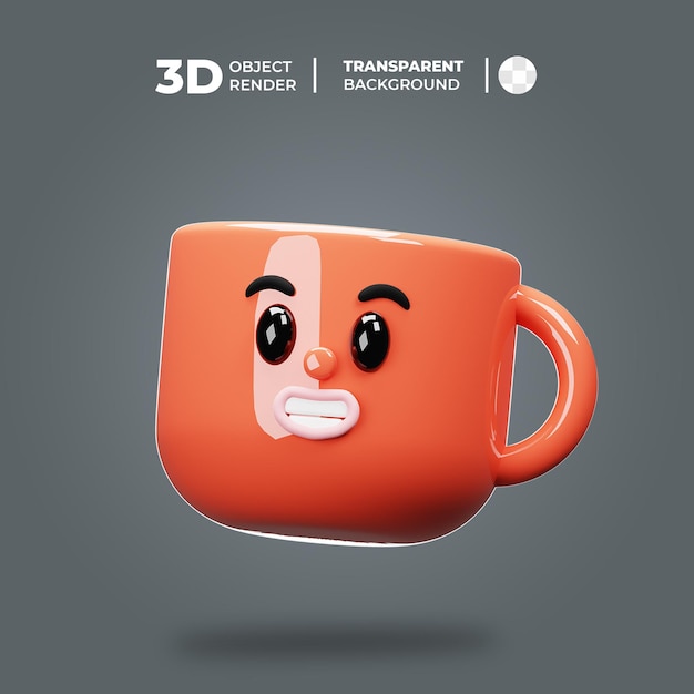 PSD 3d mug personage glimlach