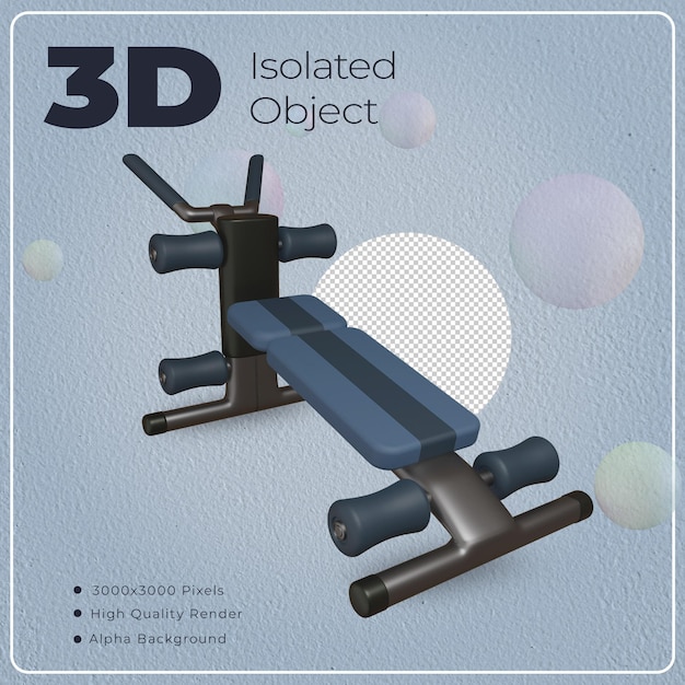 3D Multi Bench Press geïsoleerd object met hoge kwaliteit render