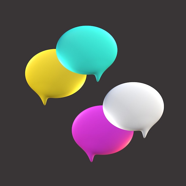 3d multi color bubble conversation