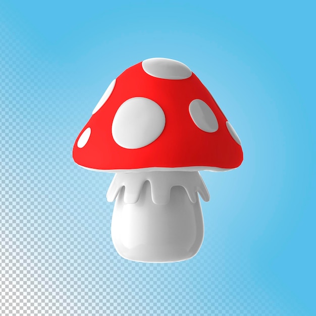 PSD 3d mushroom icon on transparent background