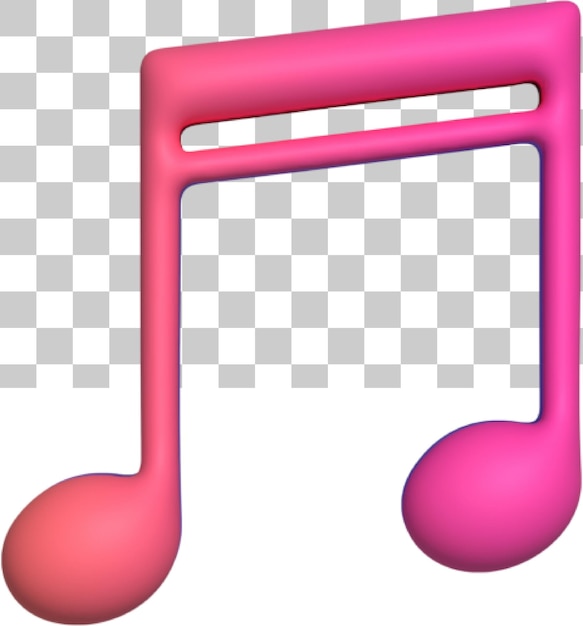 3d music note gradient neon