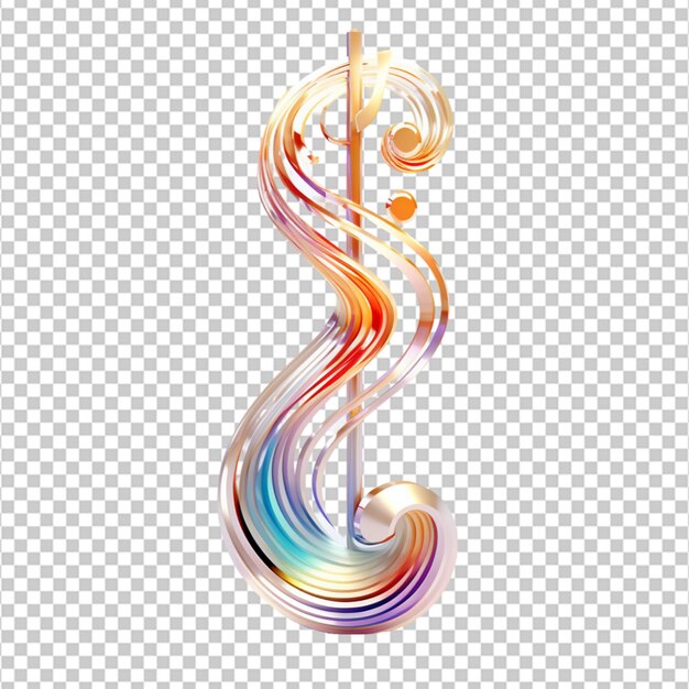 PSD 3d music note on white background