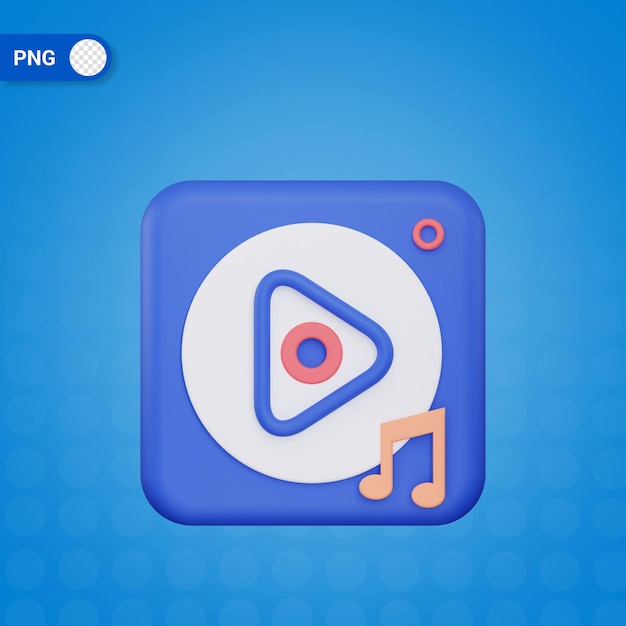 3d music player icon