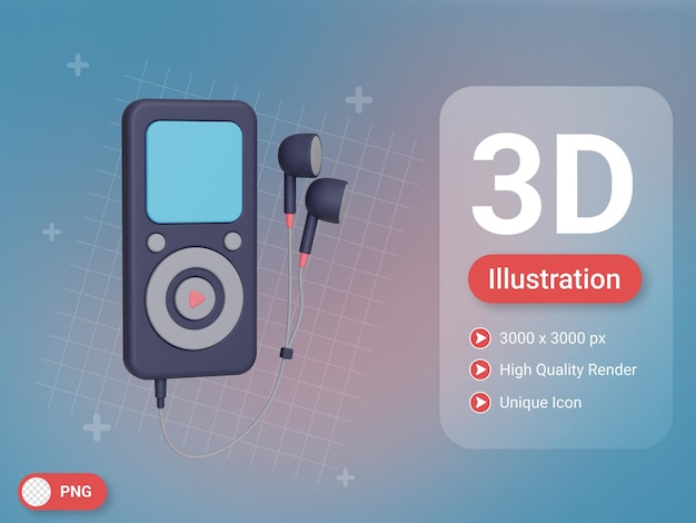 PSD 3d music player icon