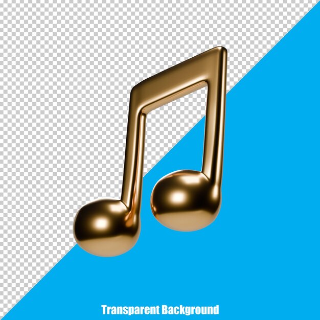 PSD 3d musical note on a transparent background