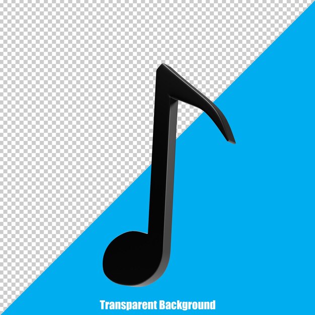 PSD 3d musical note on a transparent background