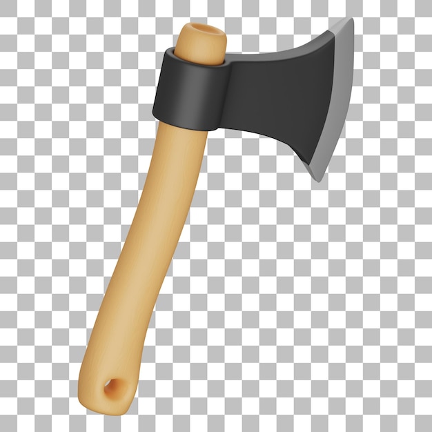 3d na białym tle render ikony siekiery psd