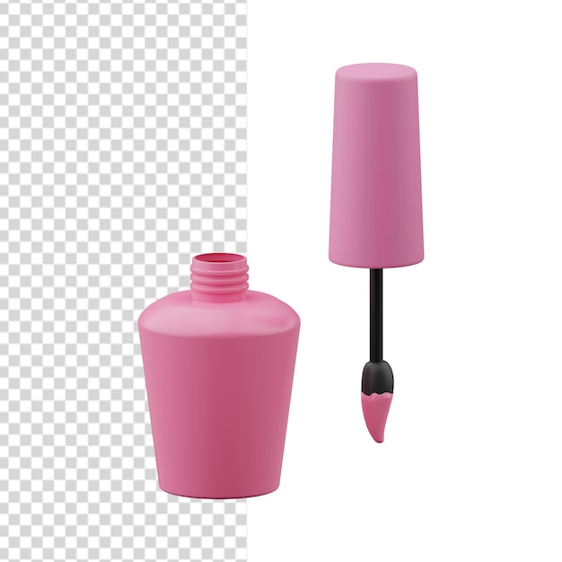 Pink nail polish hot pink Nail Polish Closed Bottle 3d illustration  27243967 PNG