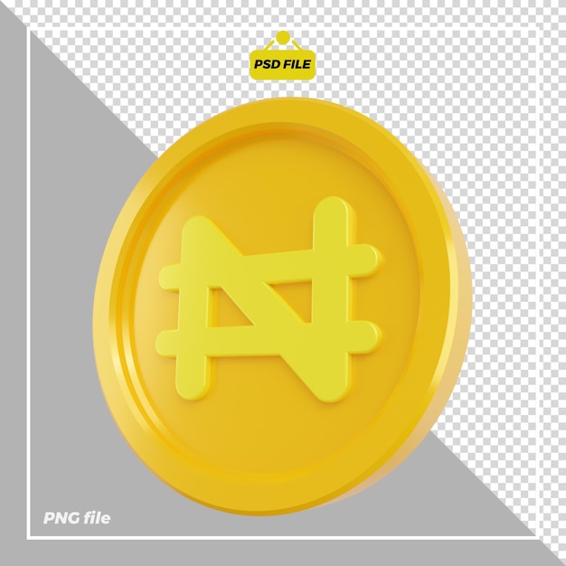 PSD 3d naira coin design