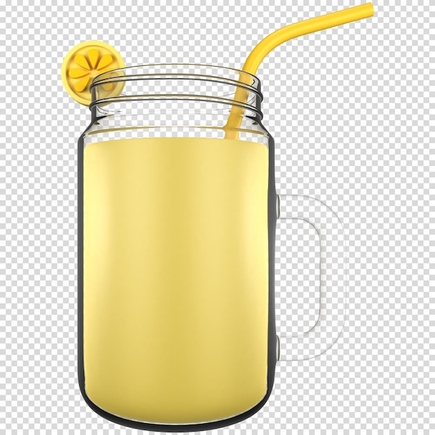 PSD 3d napój z lemoniady w słoiku ilustracja szkła element projektowy z tematem letnim renderowanie 3d