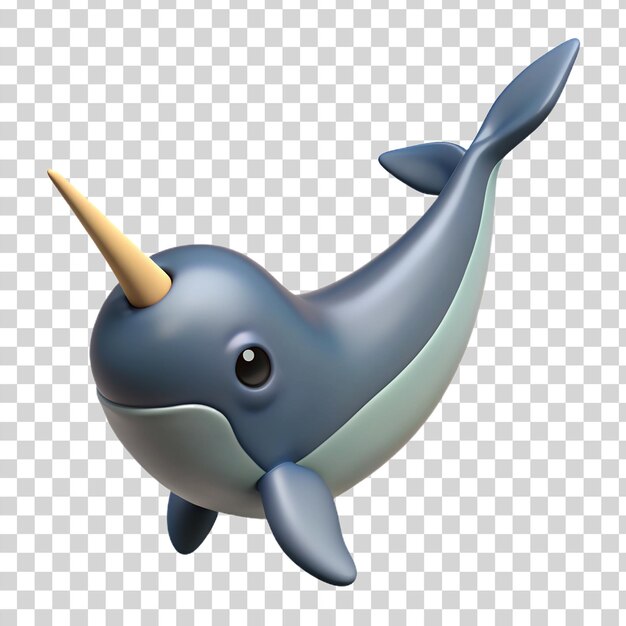 PSD 3d narwhal isolated on transparent background