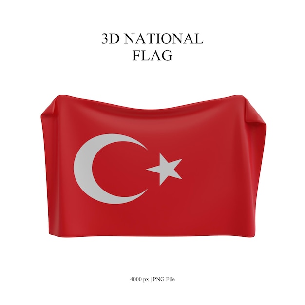3D Nationale Vlag van Turkije